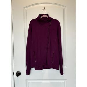 Piper by SmartEquine Asymmetrical Zip Sweatshirt Purple Size Large